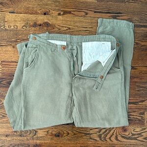 Corridor green linen trousers